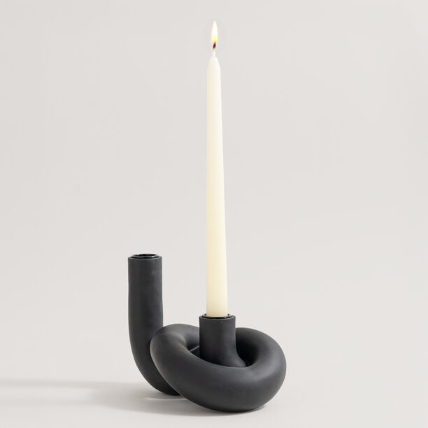 Homez black memphis ceramic candle holder 21*11.3*12.5cm image number 0