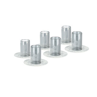 Dallaty white porcelain and glass Tea and coffee cups set 18 pcs