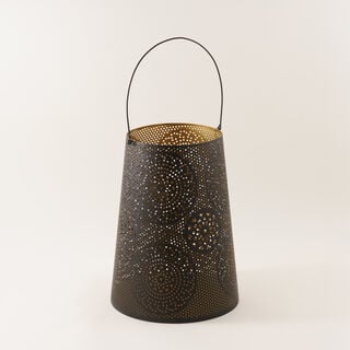 Homez Zahra Collection Lantern, Black & Gold, 30.5*30.5*40.5 Cm