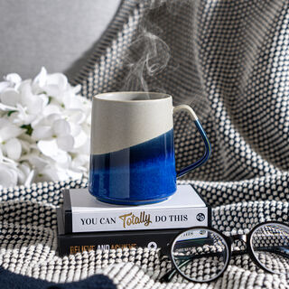 Porcelain mug shiny navy blue