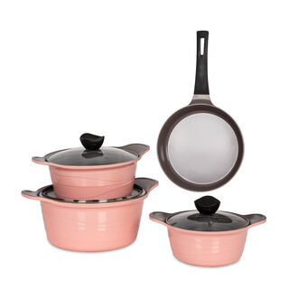 7Pcs Cast Aluminum Cookware Set with Glass Lid New Model
