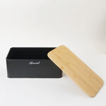 Alberto 5pcs iron storage box set with bamboo lids, black image number 1