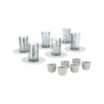 Dallaty grey porcelain and glass Tea and coffee cups set 18 pcs image number 0