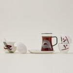 Dallaty white porcelain and glass Tea and coffee cups set 18 pcs image number 0