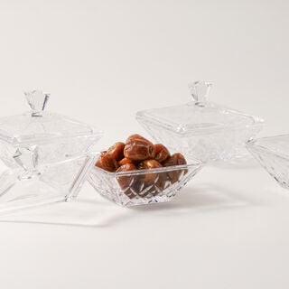 دلتي تمرية زجاج بغطاء