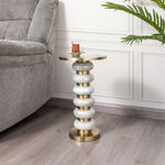 Drink Tablewhite Glass Base Brass Gold Top 30 *51 cm image number 0