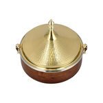 FOOD WARMER ,WITH LID HAMMERED GOLD CO DIA image number 2