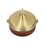 FOOD WARMER ,WITH LID HAMMERED GOLD CO DIA image number 2