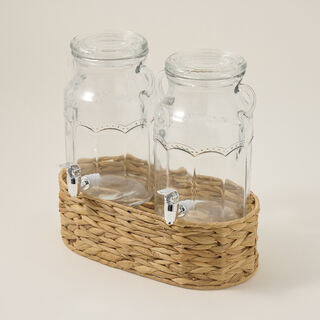 Alberto glass juice jar set with basket 2pcs/3100 ml