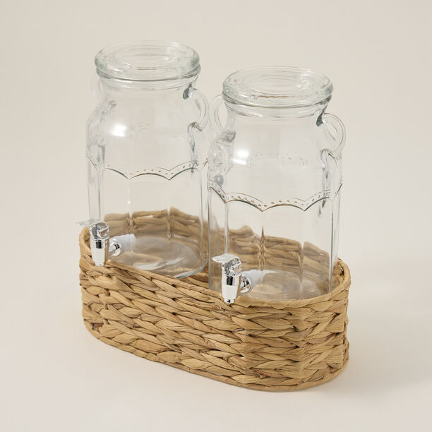 Alberto glass juice jar set with basket 2pcs/3100 ml image number 1
