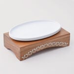 Pearl Collection La Mesa Serving Platter Wood Base, 35.5*20.5*11 cm image number 1