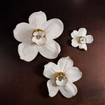 Wall Accent Orchid Flower White And Gold image number 3