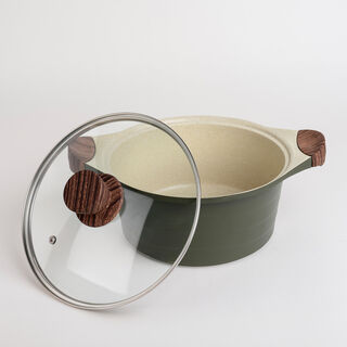 Alberto London 7 Pieces Ceramic Cookware Set Olive 