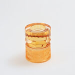 هومز حامل شموع مضلع زجاج 13.3*13.3*15.4سم، برتقالي image number 1