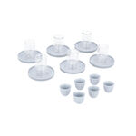 Dallaty light blue glass and porcelain Tea and coffee cups set 18 pcs image number 2