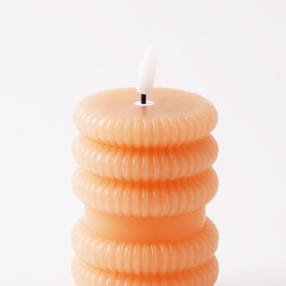 Homez candle piller embossed pattern 7*10.5cm soy wax, orange