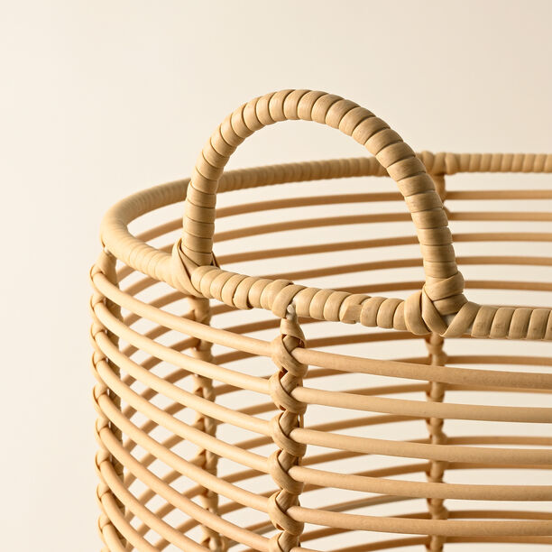 Homez rattan cylinder basket L, beige 35*35*42cm image number 2