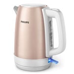 Philips Daily Metal Kettle, 2200W, 1.7L, Rosegold and White image number 1