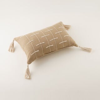 Homez Beige Geometric Line Cushion Cover, 30*45Cm