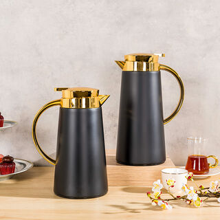 Steel Vacuum Flask Pipe Gold/Black 1L