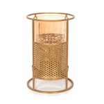 Metal And Glass Candle Holder Gold image number 1