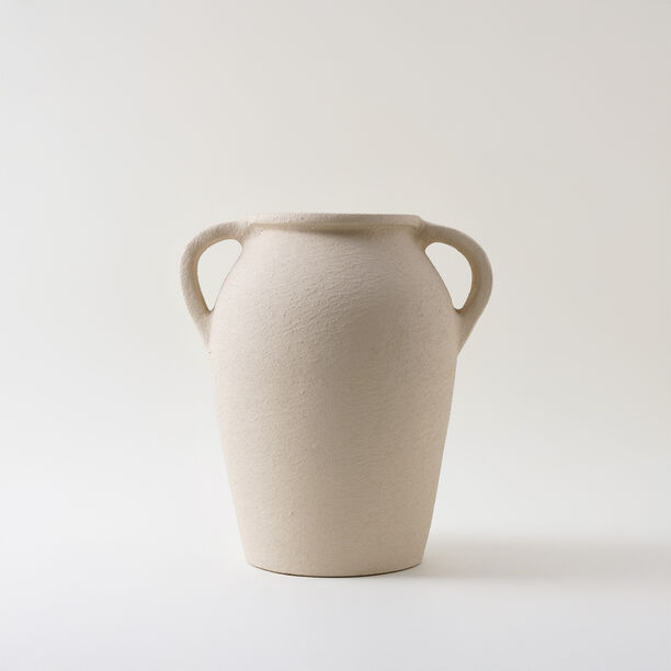 Homez Clay Stone Pot Vase 22*25*29Cm, Offwhite image number 0