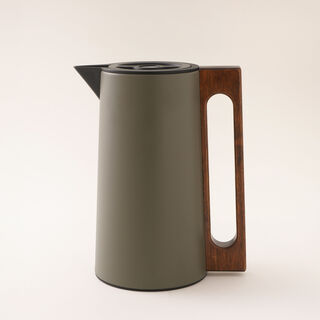 Dallaty Steel Vacuum Flask Flask With Wood Handle 1L, Green