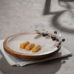 Wooden Round Dish With Olive Decoration Small ( Single Decoraction ) 16Cm image number 4