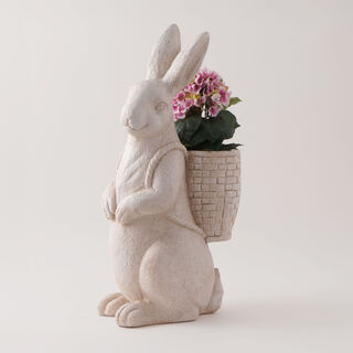 Homez resin decoration rabbit figurine gray