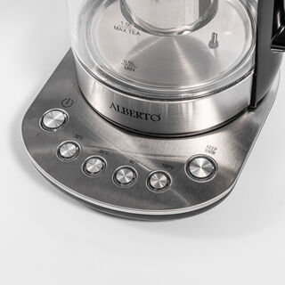 Alberto glass tea maker with steel control base ,1850 W
