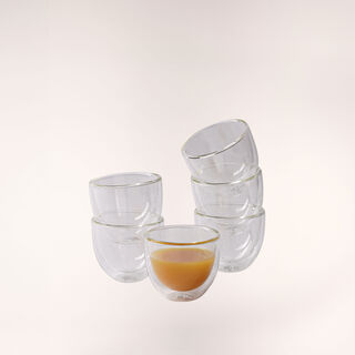 دلتي طقم أكواب شاي وفناجين قهوة سعودية زجاج وبورسلان أبيض 18 قطعة