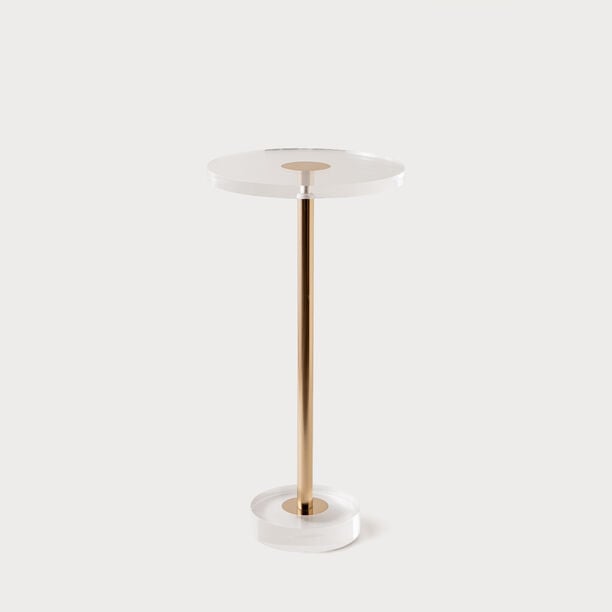 Homez Serena Side Table, Gold 30*30*60Cm image number 0