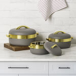 بنتولا طقم سخان طعام ستانلس ستيل 3 قطع، رمادي image number 0