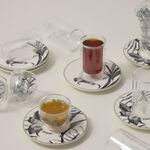 Dallaty white porcelain and glass Tea and coffee cups set 18 pcs image number 3