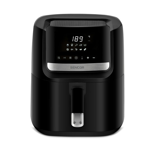 Sencor black digital steel air fryer 6.5L,1600W, 6 programs image number 0