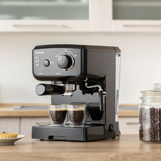 Sencor black stainless steel espresso machine 1450W, 1.5L