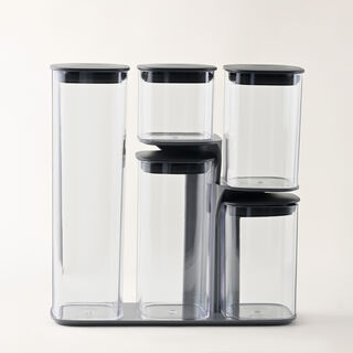 Joseph Joseph podium storage jar set 5 piece with stand