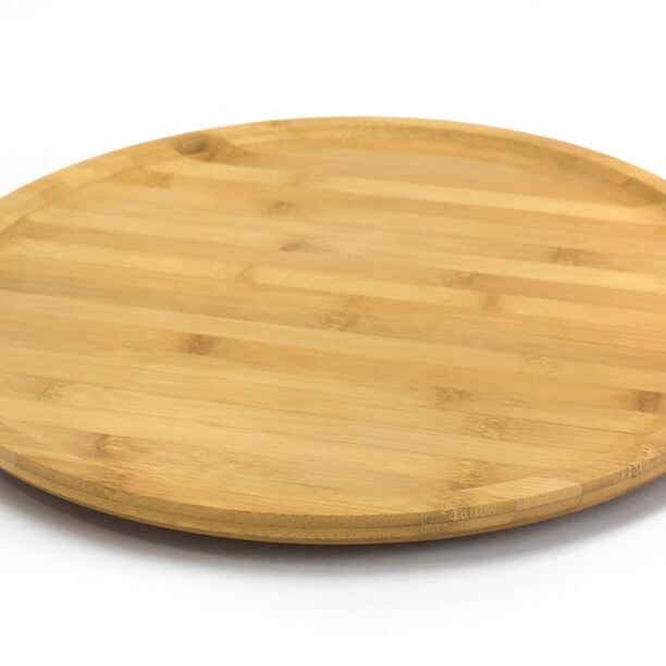 Round Bamboo Serving Plate With Rotating Base image number 1