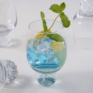 La Mesa 4Pcs Clear Glass Cup Set With Bubble Base
