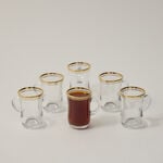 Tea Glass Set 6 Pieces Double Line Silver image number 3