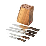 Alberto Acrylic Wood Knife Block With 5 Wood Knives Set image number 4