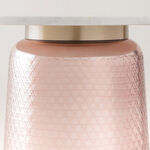 Homez pink side table glass and marble 54*48*48cm image number 2