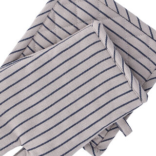 Alberto Gray with Dark Blue Stripes Pot Holder & Oven Mitt
