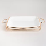 Square Plate With Stand Silver image number 0