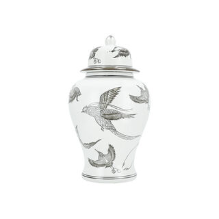 Decorative Jar White And Bird Pattern 26 *26 * 44 Cm