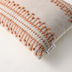 Boutique Blanche chambray cotton embroidered cushion image number 1