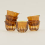 Dallaty 6pcs arabic coffee cup set, brown image number 1