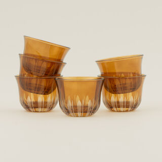 Dallaty 6pcs arabic coffee cup set, brown