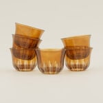 Dallaty 6pcs arabic coffee cup set, brown image number 1