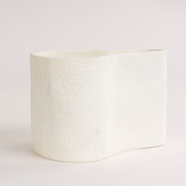 Homez off white resin plant pot 26.5*20*17.8 cm image number 0